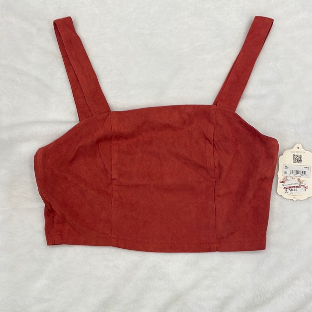 Altar’d state crop top full suede, rust color size medium
